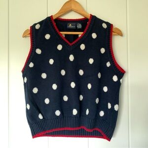 Liz Sport Preppy Academia Polka Dot Sweater Vest